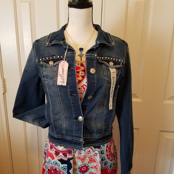 Bling Jacket Brand New Stonewashed Classic Denim M - Picture 1 of 16
